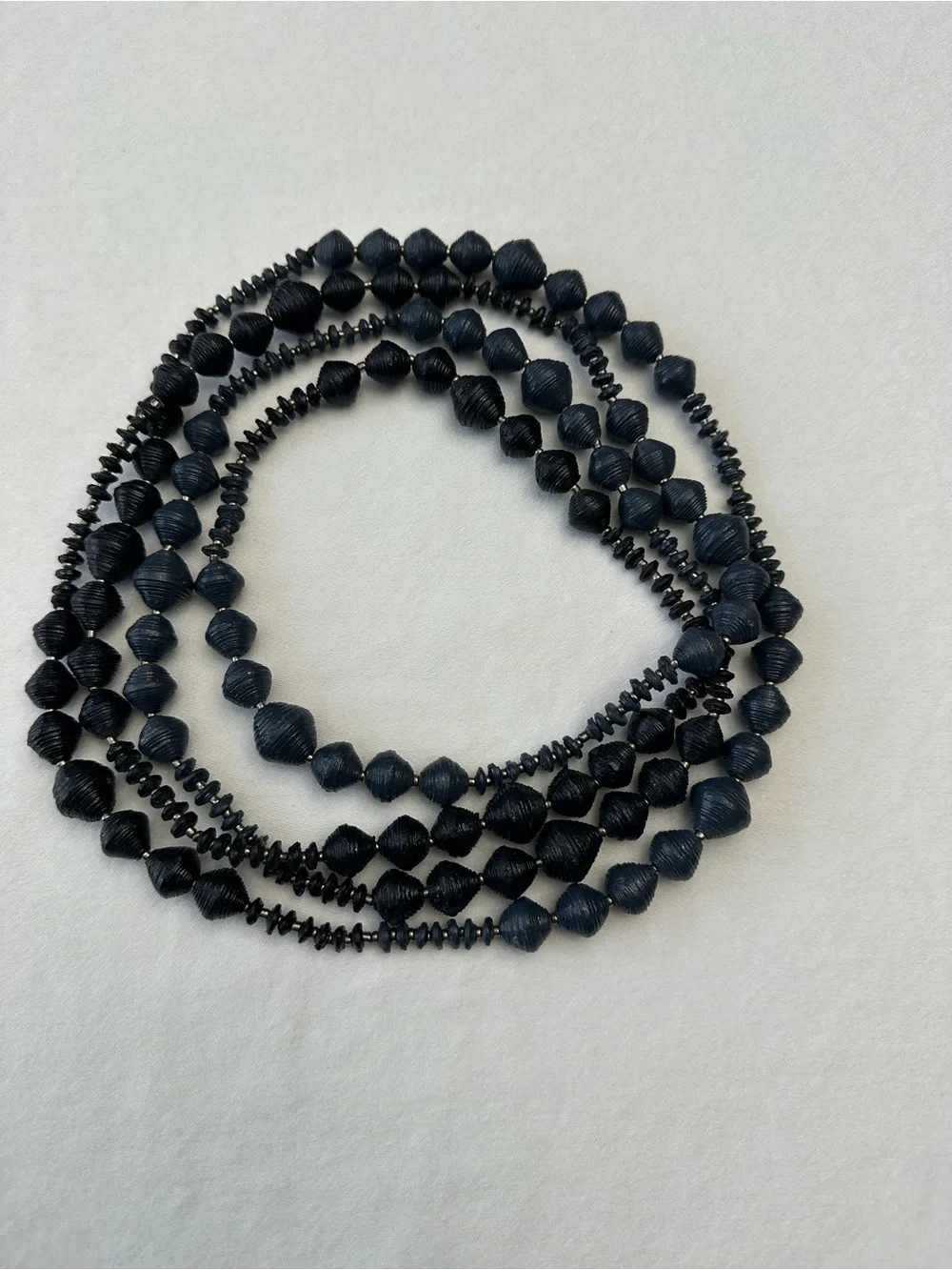 Noonday Collection Fair Trade Paper Bead Necklace in Blue